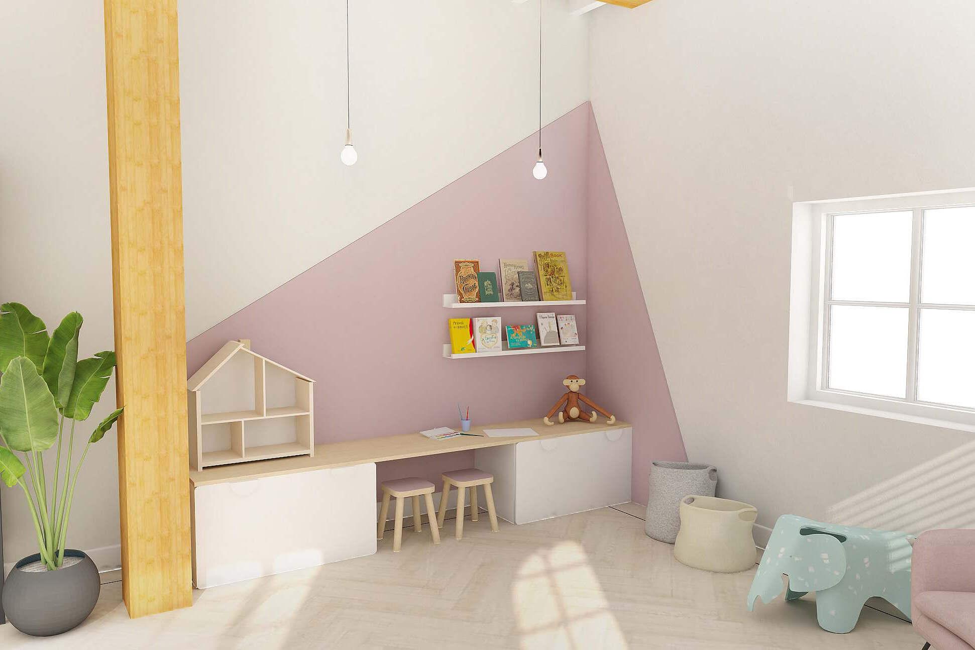 Kinderspeelhoek in de woonkamer