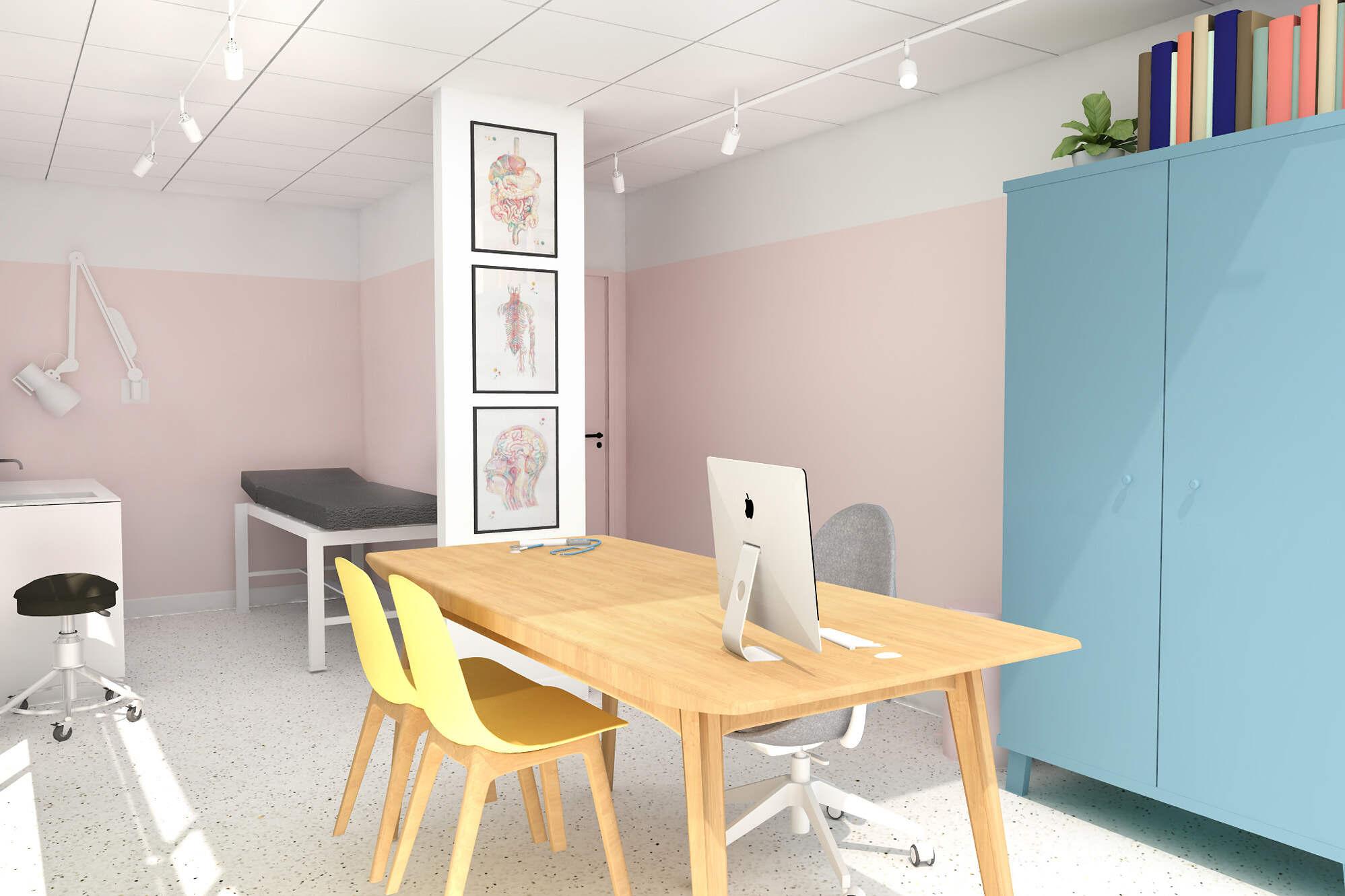 Restyling praktijkruimte. Zakelijk interieurontwerp in Utrecht scandinavische stijl 